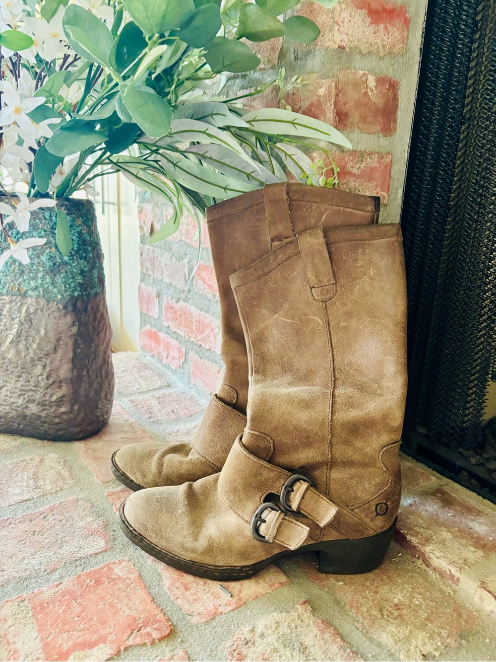 Born Brown Suede Boot with Tan Interior